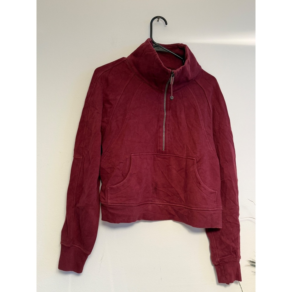 Lululemon Scuba Oversized Half-Zip Hoodie Red Merlot M/L Burgundy Sweatshirt